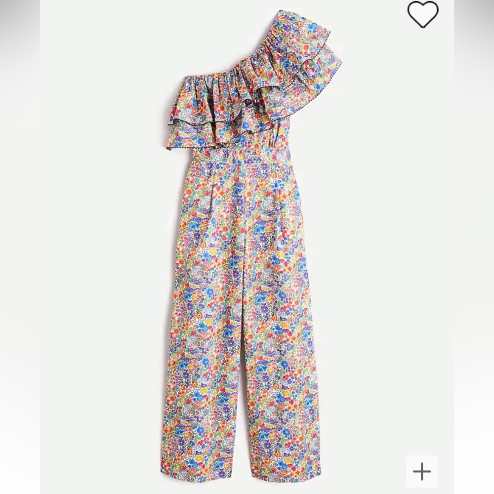 NWT J Crew one-shoulder ruffle jumpsuit in Liberty Margaret Annie print, 6